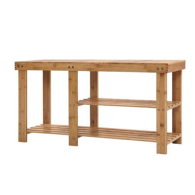 Bamboo Shoe Rack Bench Seat - Rivercity House & Home Co. (ABN 18 642 972 209) - Affordable Modern Furniture Australia