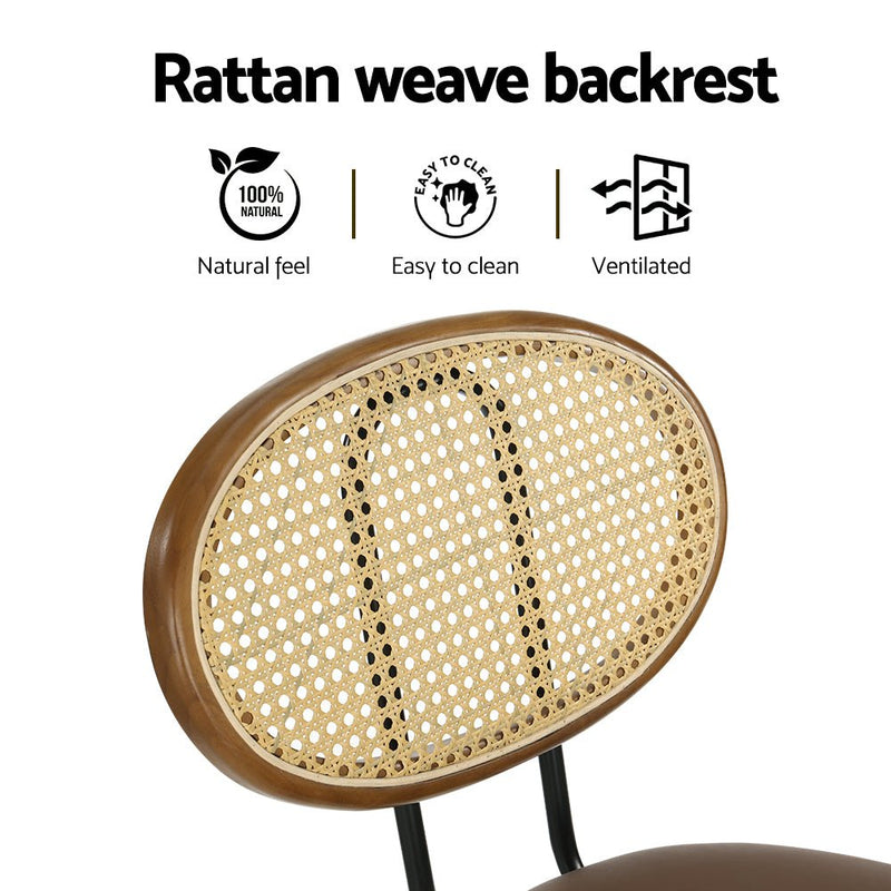 2 x Rattan Style Bar Stools - Brown - Furniture > Bar Stools & Chairs - Rivercity House & Home Co. (ABN 18 642 972 209) - Affordable Modern Furniture Australia