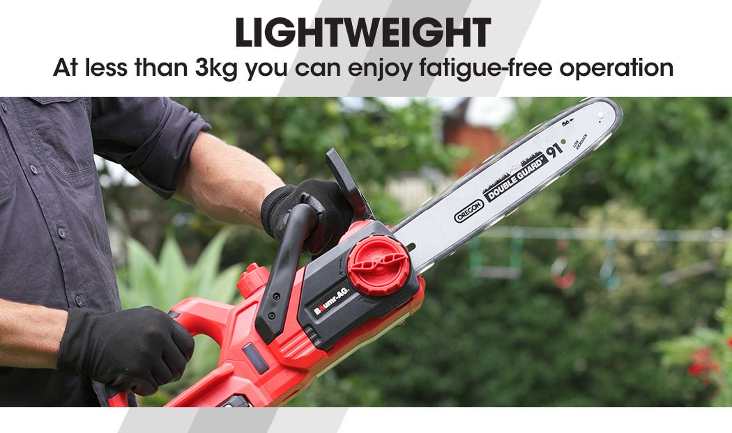 Baumr-AG 20V 10 Inch Electric Cordless Chainsaw 2Ah Lithium Battery Lightweight Wood Garden Cutter - Home & Garden > Garden Tools - Rivercity House & Home Co. (ABN 18 642 972 209) - Affordable Modern Furniture Australia
