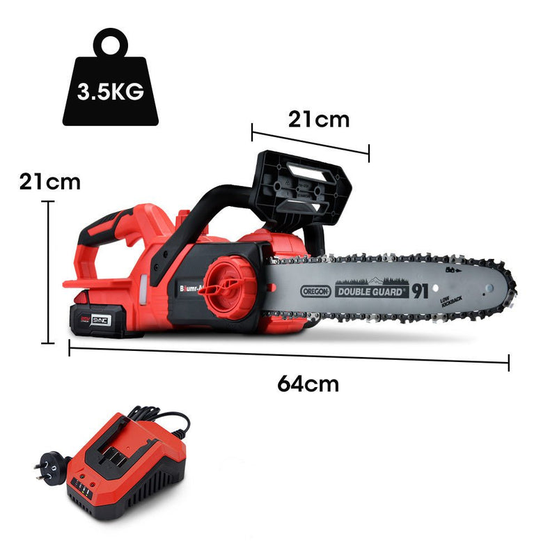 Baumr-AG 20V 12 Inch Electric Cordless Chainsaw 4Ah Lithium Battery Lightweight Wood Garden Cutter - Home & Garden > Garden Tools - Rivercity House & Home Co. (ABN 18 642 972 209) - Affordable Modern Furniture Australia