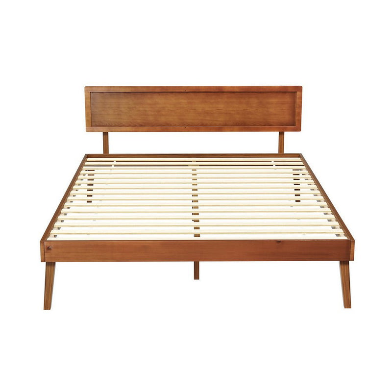 Splay Queen Wooden Bed Frame Walnut - Furniture > Bedroom - Rivercity House & Home Co. (ABN 18 642 972 209) - Affordable Modern Furniture Australia