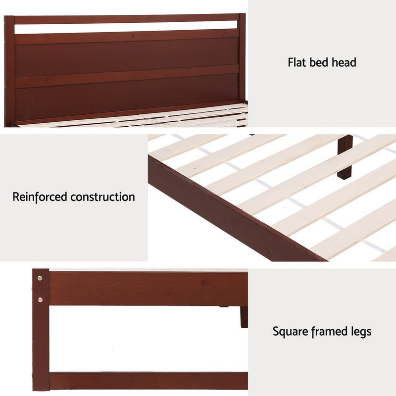 Bed Frame Queen Size Wooden Walnut WITTON - Furniture > Bedroom - Rivercity House & Home Co. (ABN 18 642 972 209) - Affordable Modern Furniture Australia