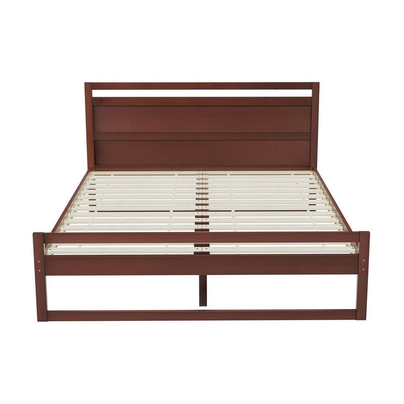 Bed Frame Queen Size Wooden Walnut WITTON - Furniture > Bedroom - Rivercity House & Home Co. (ABN 18 642 972 209) - Affordable Modern Furniture Australia