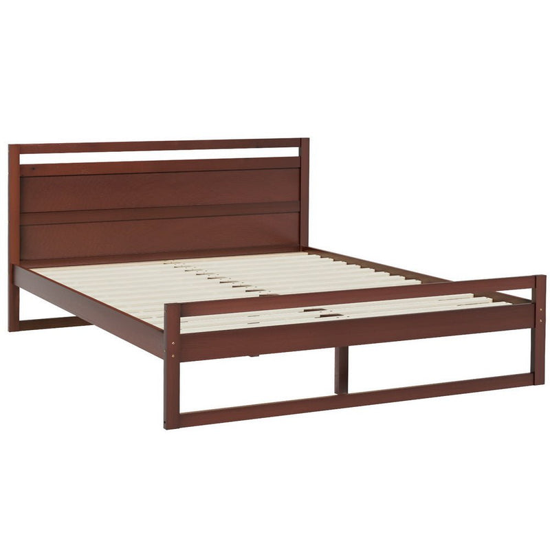 Bed Frame Queen Size Wooden Walnut WITTON - Furniture > Bedroom - Rivercity House & Home Co. (ABN 18 642 972 209) - Affordable Modern Furniture Australia