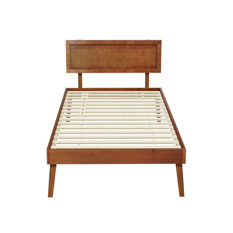 Bed Frame Single Size Wooden Bed Base Walnut SPLAY - Furniture > Bedroom - Rivercity House & Home Co. (ABN 18 642 972 209) - Affordable Modern Furniture Australia