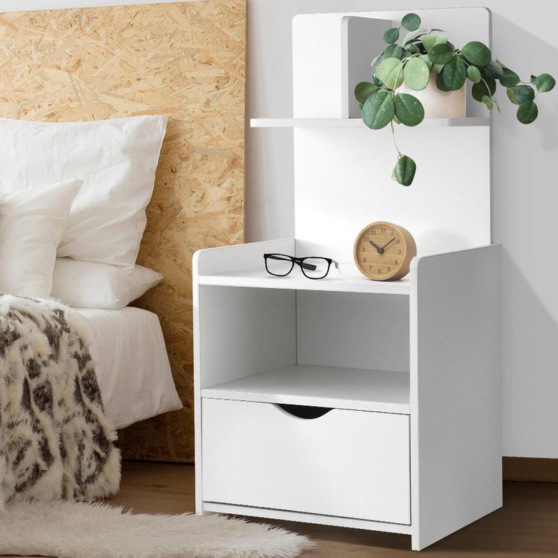 Bedside Table Cabinet Shelf Display Drawer Side Nightstand Unit Storage - Furniture > Bedroom - Rivercity House And Home Co.