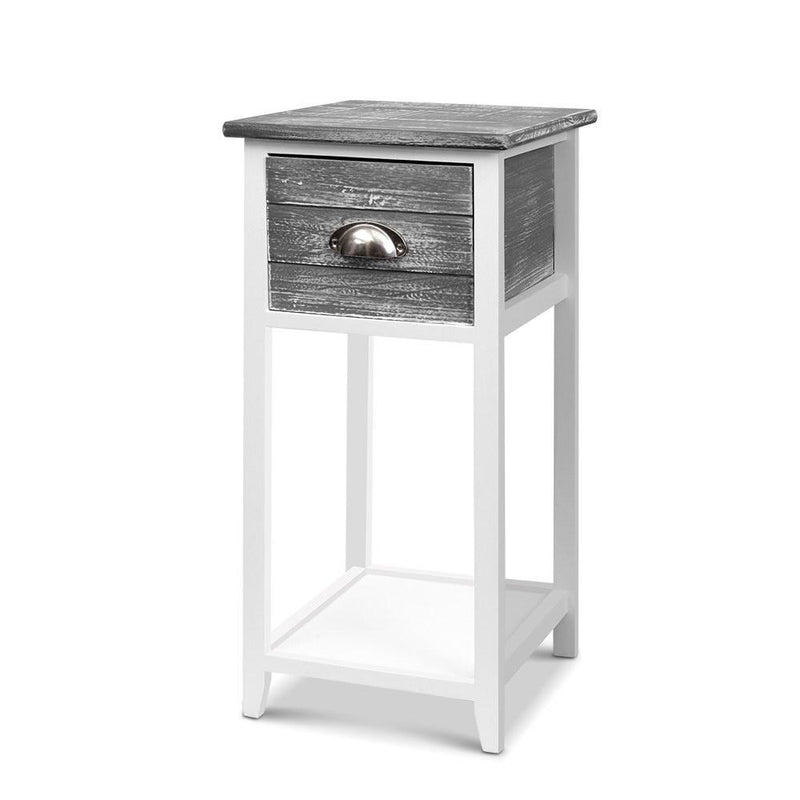 Bedside Table Nightstand Drawer Storage Cabinet Lamp Side Shelf Unit Grey - Rivercity House & Home Co. (ABN 18 642 972 209) - Affordable Modern Furniture Australia