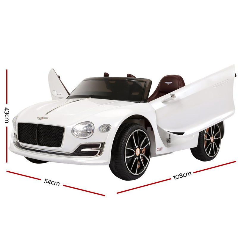 Bentley Kids Ride On Car Licensed Electric Toys 12V Battery Remote Cars White - Rivercity House & Home Co. (ABN 18 642 972 209) - Affordable Modern Furniture Australia