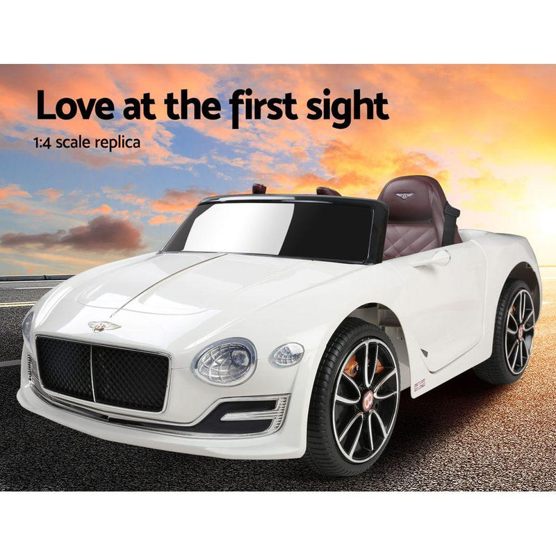 Bentley Kids Ride On Car Licensed Electric Toys 12V Battery Remote Cars White - Rivercity House & Home Co. (ABN 18 642 972 209) - Affordable Modern Furniture Australia