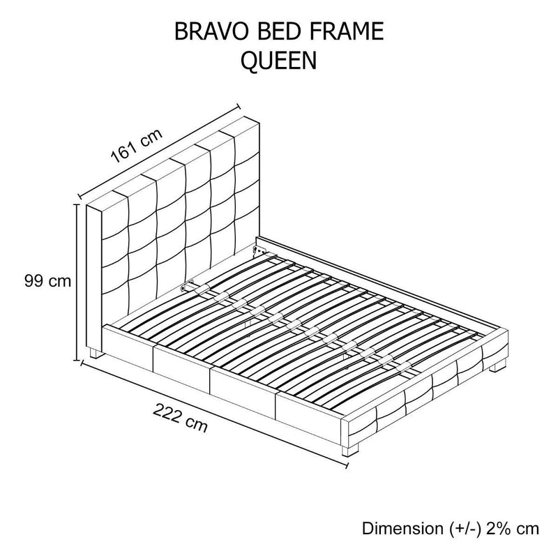 Bravo Queen Bed Frame White - Furniture > Bedroom - Rivercity House & Home Co. (ABN 18 642 972 209) - Affordable Modern Furniture Australia