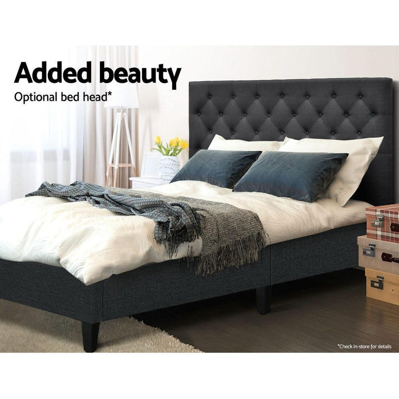 Brisk Fabric Double Bed Base Frame Charcoal - Furniture > Bedroom - Rivercity House & Home Co. (ABN 18 642 972 209) - Affordable Modern Furniture Australia