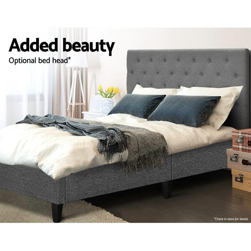 Brisk Fabric King Single Bed Base Frame Grey - Furniture > Bedroom - Rivercity House & Home Co. (ABN 18 642 972 209) - Affordable Modern Furniture Australia