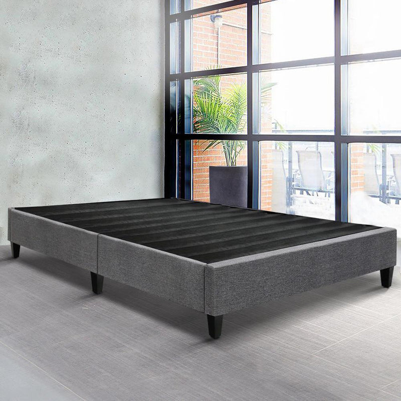 Brisk Fabric King Single Bed Base Frame Grey - Furniture > Bedroom - Rivercity House & Home Co. (ABN 18 642 972 209) - Affordable Modern Furniture Australia