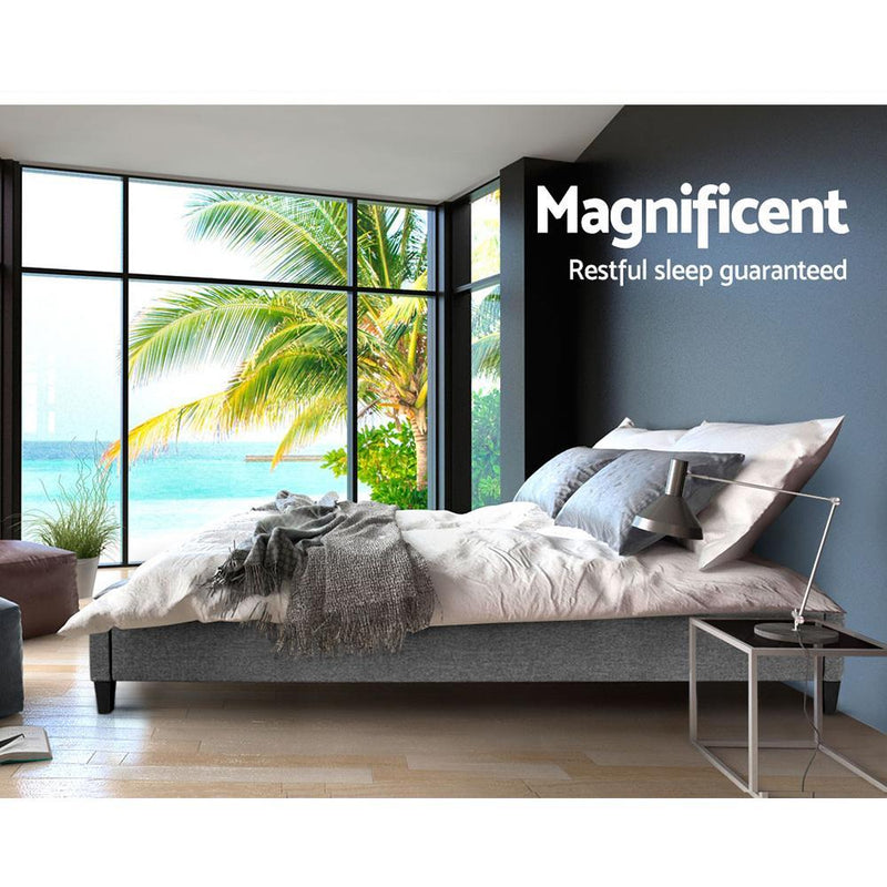 Brisk Queen Bed Base Frame Grey - Furniture > Bedroom - Rivercity House & Home Co. (ABN 18 642 972 209) - Affordable Modern Furniture Australia