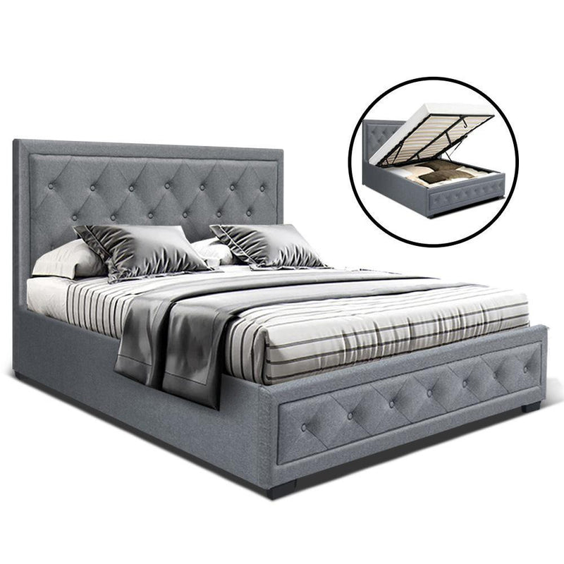 Bronte Storage Double Bed Frame Grey - Furniture > Bedroom - Rivercity House And Home Co.
