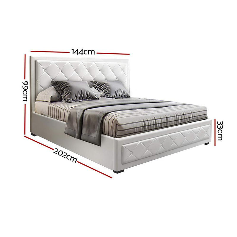 Bronte Storage Double Bed Frame White - Furniture > Bedroom - Rivercity House And Home Co.