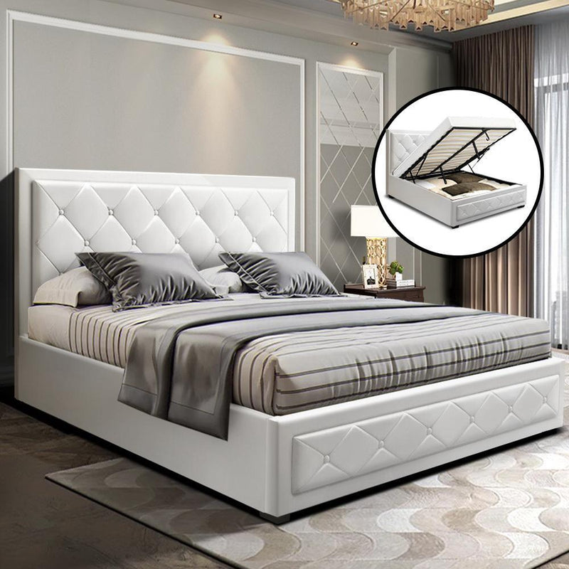 Bronte Storage Double Bed Frame White - Furniture > Bedroom - Rivercity House And Home Co.