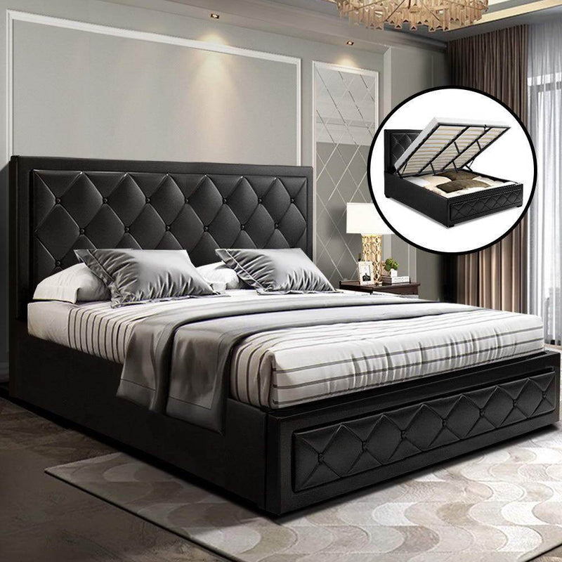 Bronte Storage King Bed Frame Black - Rivercity House & Home Co. (ABN 18 642 972 209) - Affordable Modern Furniture Australia
