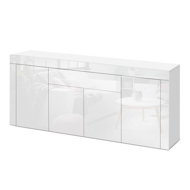 Buffet Sideboard Cabinet High Gloss Storage 4 Doors Cupboard Hall White - Furniture - Rivercity House And Home Co.