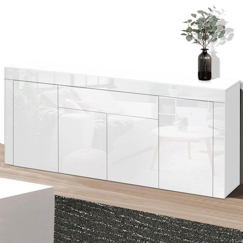 Buffet Sideboard Cabinet High Gloss Storage 4 Doors Cupboard Hall White - Furniture - Rivercity House & Home Co. (ABN 18 642 972 209) - Affordable Modern Furniture Australia