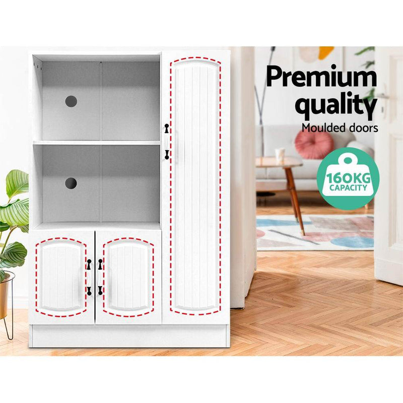 Buffet Sideboard Cabinet Storage Cupboard Doors White Kitchen Hallway - Rivercity House & Home Co. (ABN 18 642 972 209) - Affordable Modern Furniture Australia