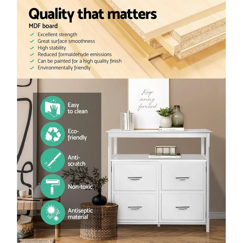 Buffet Sideboard Cabinet Storage Cupboard White Kitchen Hallway Table - Rivercity House & Home Co. (ABN 18 642 972 209) - Affordable Modern Furniture Australia