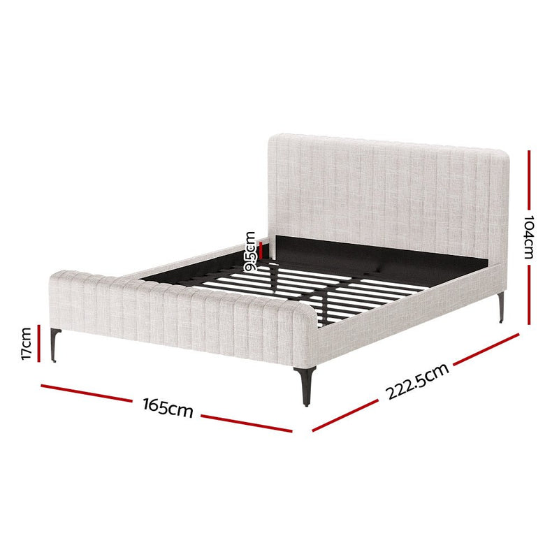 Burleigh Queen Bed Frame Beige - Furniture > Bedroom - Rivercity House & Home Co. (ABN 18 642 972 209) - Affordable Modern Furniture Australia