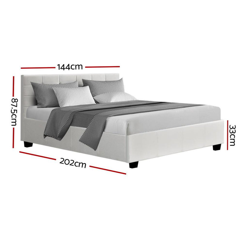 Byron Storage Double Bed Frame White - Furniture > Bedroom - Rivercity House & Home Co. (ABN 18 642 972 209) - Affordable Modern Furniture Australia