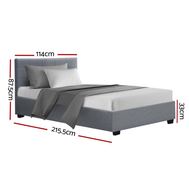 Byron Storage King Single Bed Frame Grey - Furniture > Bedroom - Rivercity House & Home Co. (ABN 18 642 972 209) - Affordable Modern Furniture Australia