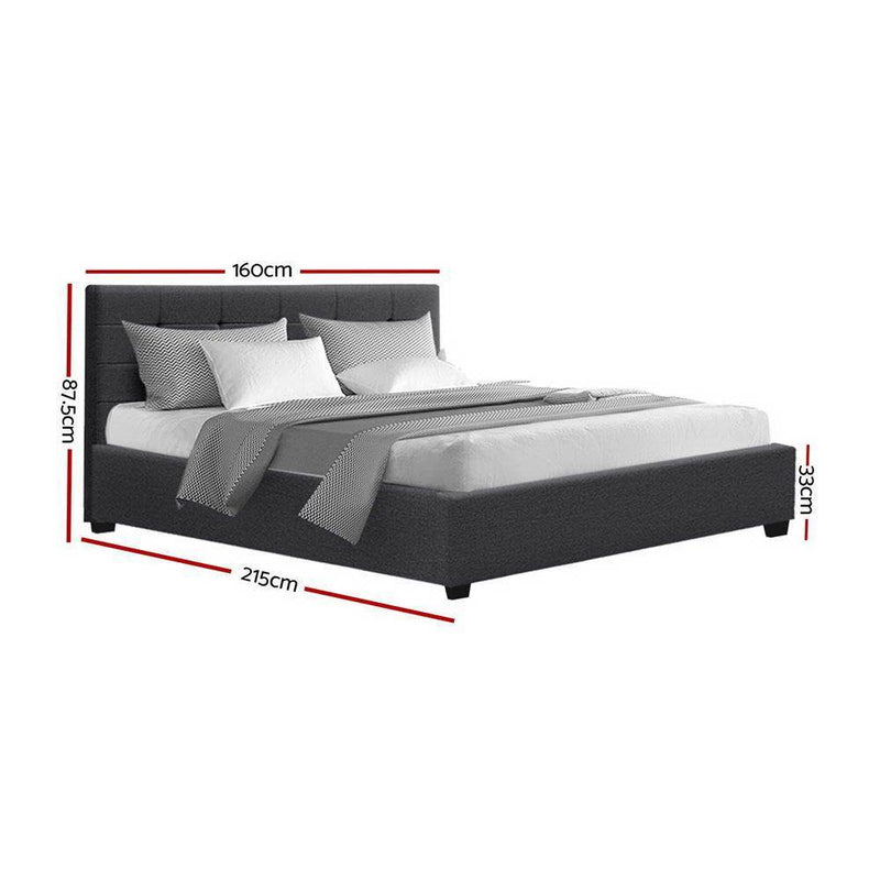 Byron Storage Queen Bed Frame Charcoal - Furniture > Bedroom - Rivercity House & Home Co. (ABN 18 642 972 209) - Affordable Modern Furniture Australia