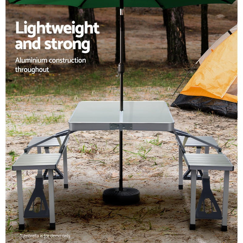 Camping Table with Chairs Folding Outdoor Picnic Beach BBQ 85CM - Outdoor > Camping - Rivercity House & Home Co. (ABN 18 642 972 209) - Affordable Modern Furniture Australia
