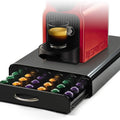 Coffee Pods Holder Storage Drawer Compatible with 60 Nespresso Pods for Kitchen Storage & Organisation (Black)