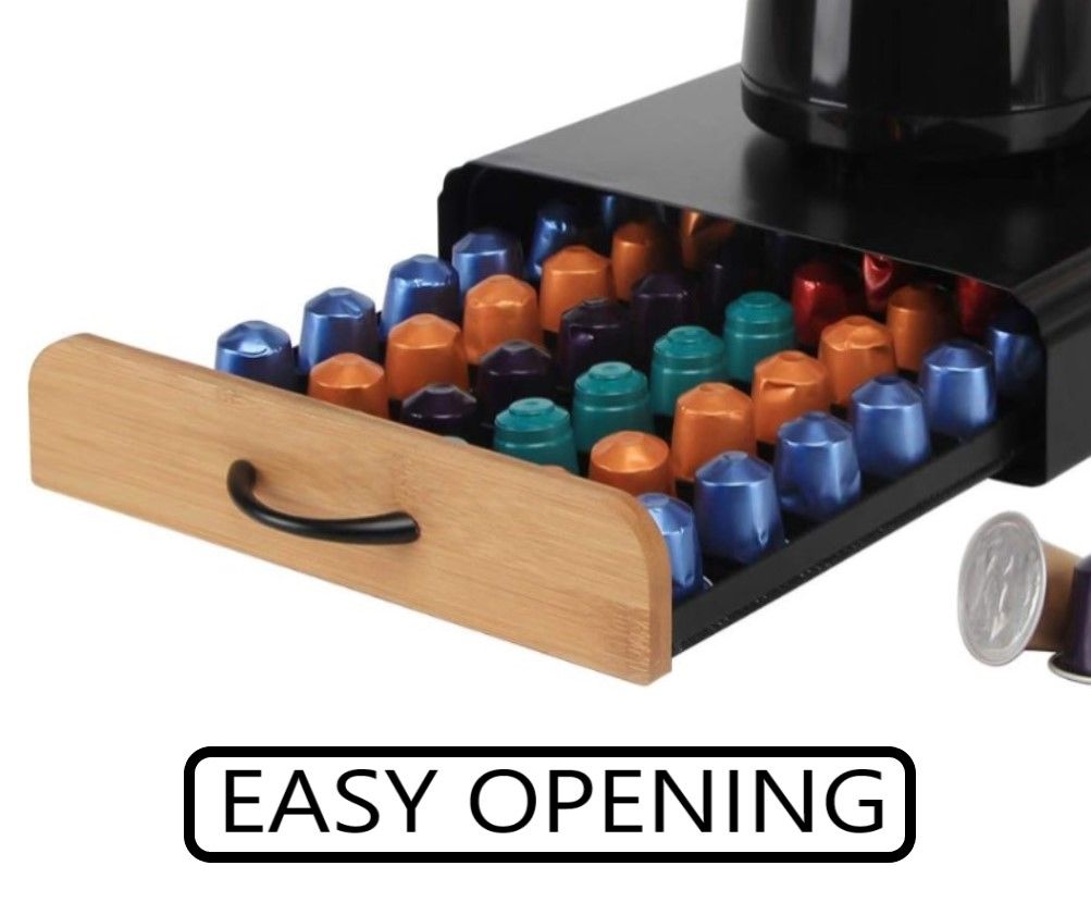 CARLA HOME Coffee Pods Holder Storage Drawer Compatible with 60 Nespresso Pods for Kitchen Storage & Organisation (Natural) - Home & Garden > Storage - Rivercity House & Home Co. (ABN 18 642 972 209) - Affordable Modern Furniture Australia