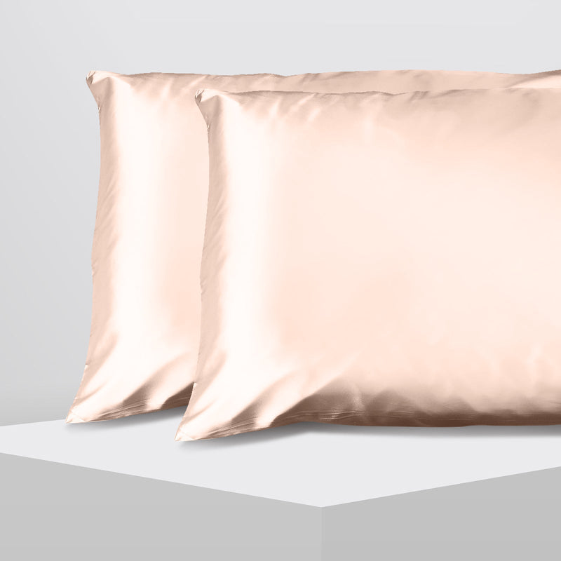 Casa Decor Luxury Satin Pillowcase Twin Pack Size With Gift Box Luxury - Champagne Pink - Home & Garden > Bedding - Rivercity House & Home Co. (ABN 18 642 972 209) - Affordable Modern Furniture Australia
