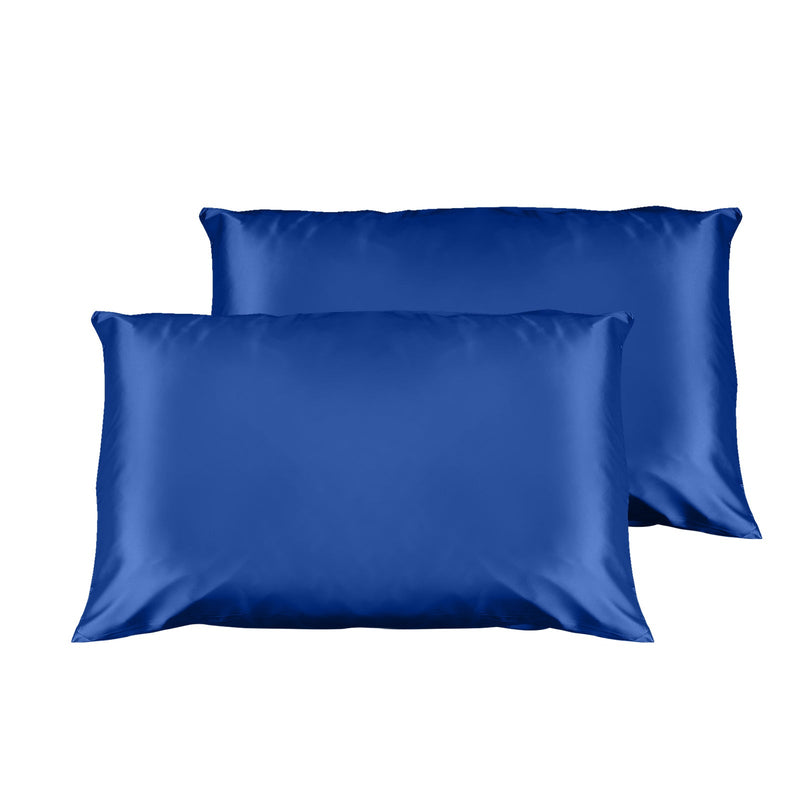 Casa Decor Luxury Satin Pillowcase Twin Pack Size With Gift Box Luxury - Navy Blue - Home & Garden > Bedding - Rivercity House & Home Co. (ABN 18 642 972 209) - Affordable Modern Furniture Australia