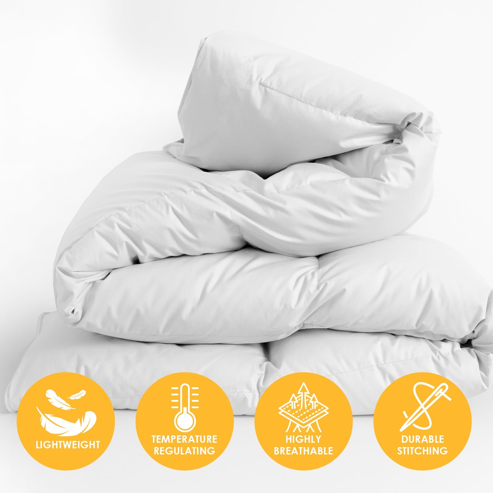 Casa Decor Silk Touch Quilt 360GSM All Seasons Antibacterial Hypoallergenic - King - White - Home & Garden > Bedding - Rivercity House & Home Co. (ABN 18 642 972 209) - Affordable Modern Furniture Australia