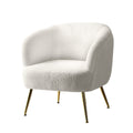 Casey Sherpa Accent Armchair - White