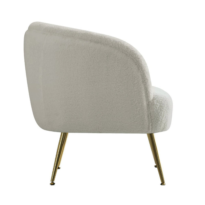 Casey Sherpa Accent Armchair - White - Furniture > Living Room - Rivercity House & Home Co. (ABN 18 642 972 209) - Affordable Modern Furniture Australia