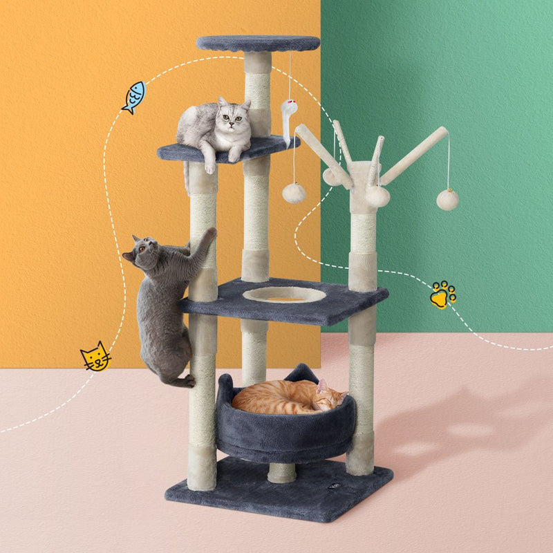 Cat Tree Scratching Post Scratcher Cat Tree Tower Condo House toys 110cm - Pet Care > Cat Supplies - Rivercity House & Home Co. (ABN 18 642 972 209) - Affordable Modern Furniture Australia
