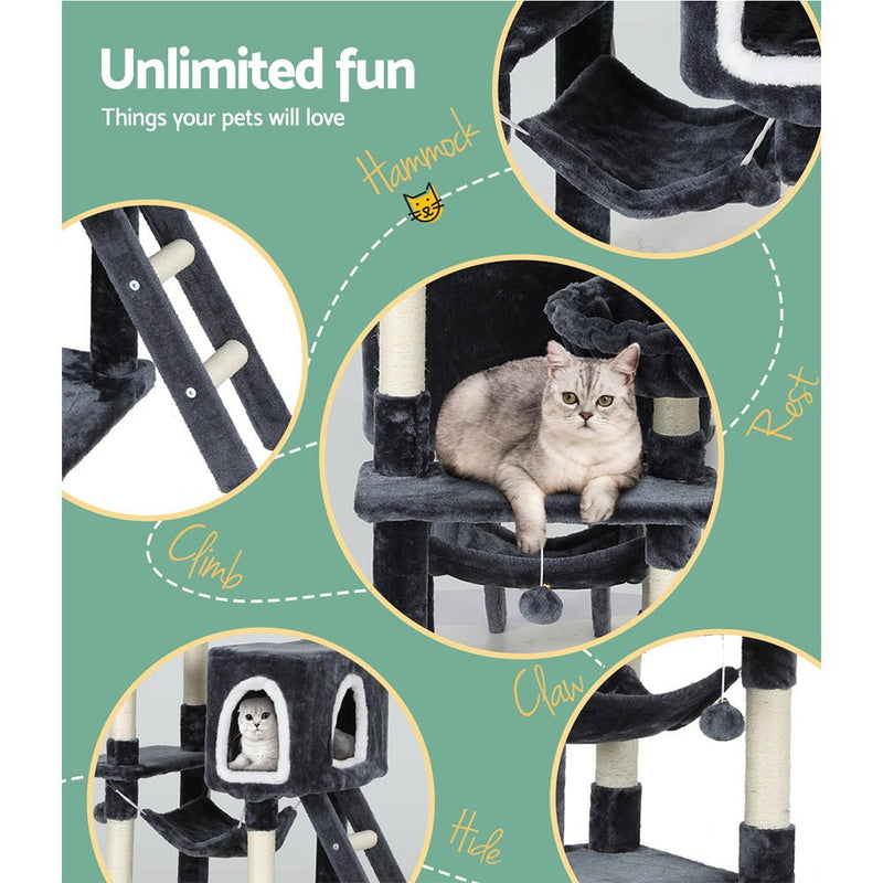 Cat Tree Tower Scratching Post House Condo Scratcher Bed 168cm - Pet Care > Cat Supplies - Rivercity House & Home Co. (ABN 18 642 972 209) - Affordable Modern Furniture Australia