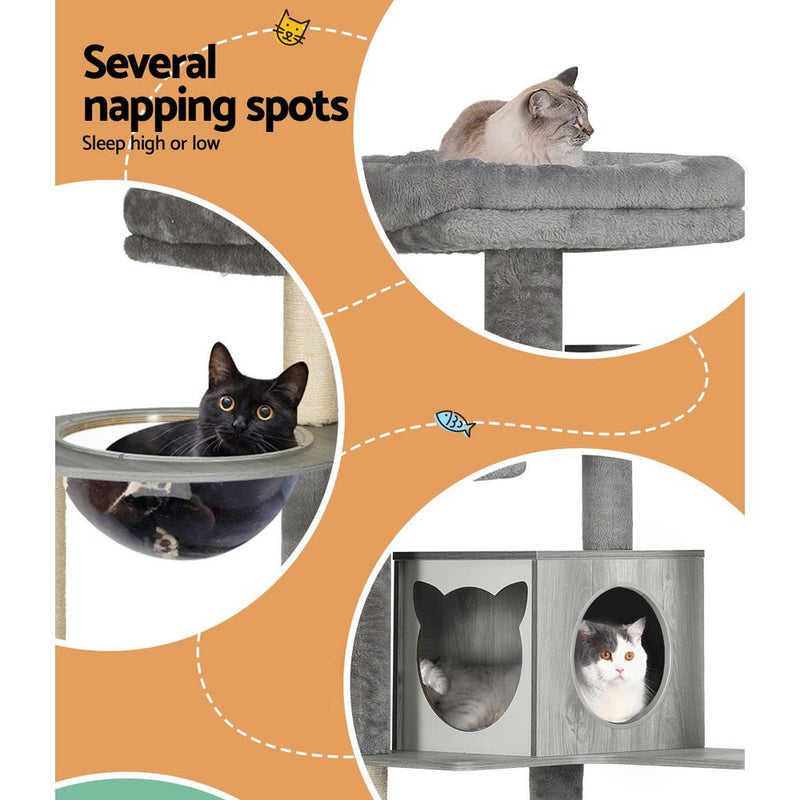 Cat Tree Tower Scratching Post Scratcher Wood Bed Condo House Large 178cm - Pet Care > Cat Supplies - Rivercity House & Home Co. (ABN 18 642 972 209) - Affordable Modern Furniture Australia