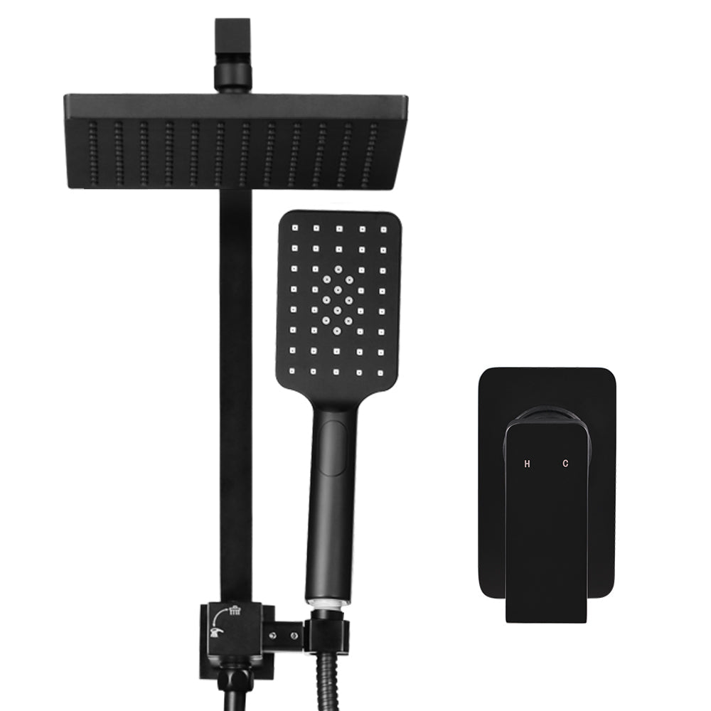 Cefito 8'' Rain Shower Head Set Handheld Round High Pressure Mixer Tap Black - Home & Garden > Bathroom Accessories - Rivercity House & Home Co. (ABN 18 642 972 209) - Affordable Modern Furniture Australia