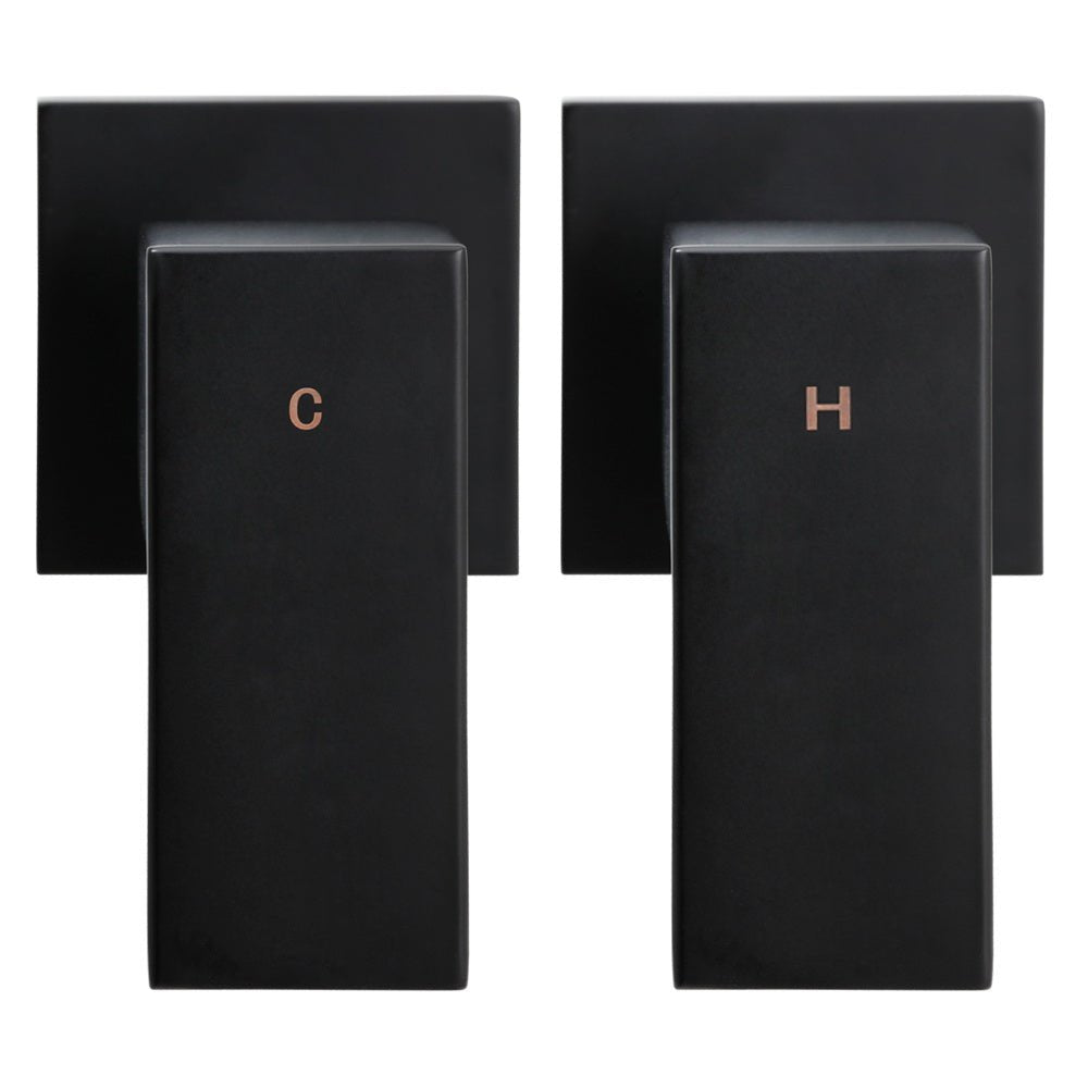 Cefito 8'' Rain Shower Head Wall Arm Square High Pressure Twins Tap Black - Home & Garden > Bathroom Accessories - Rivercity House & Home Co. (ABN 18 642 972 209) - Affordable Modern Furniture Australia