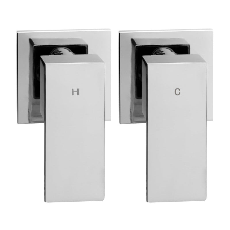 Cefito 8'' Rain Shower Head Wall Arm Square High Pressure Twins Tap Chrome - Home & Garden > Bathroom Accessories - Rivercity House & Home Co. (ABN 18 642 972 209) - Affordable Modern Furniture Australia