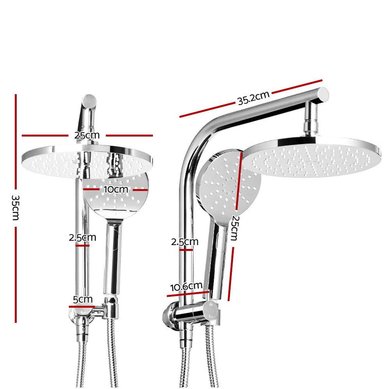 Cefito 9'' Rain Shower Head Set Handheld Round High Pressure Chrome - Home & Garden > Bathroom Accessories - Rivercity House & Home Co. (ABN 18 642 972 209) - Affordable Modern Furniture Australia