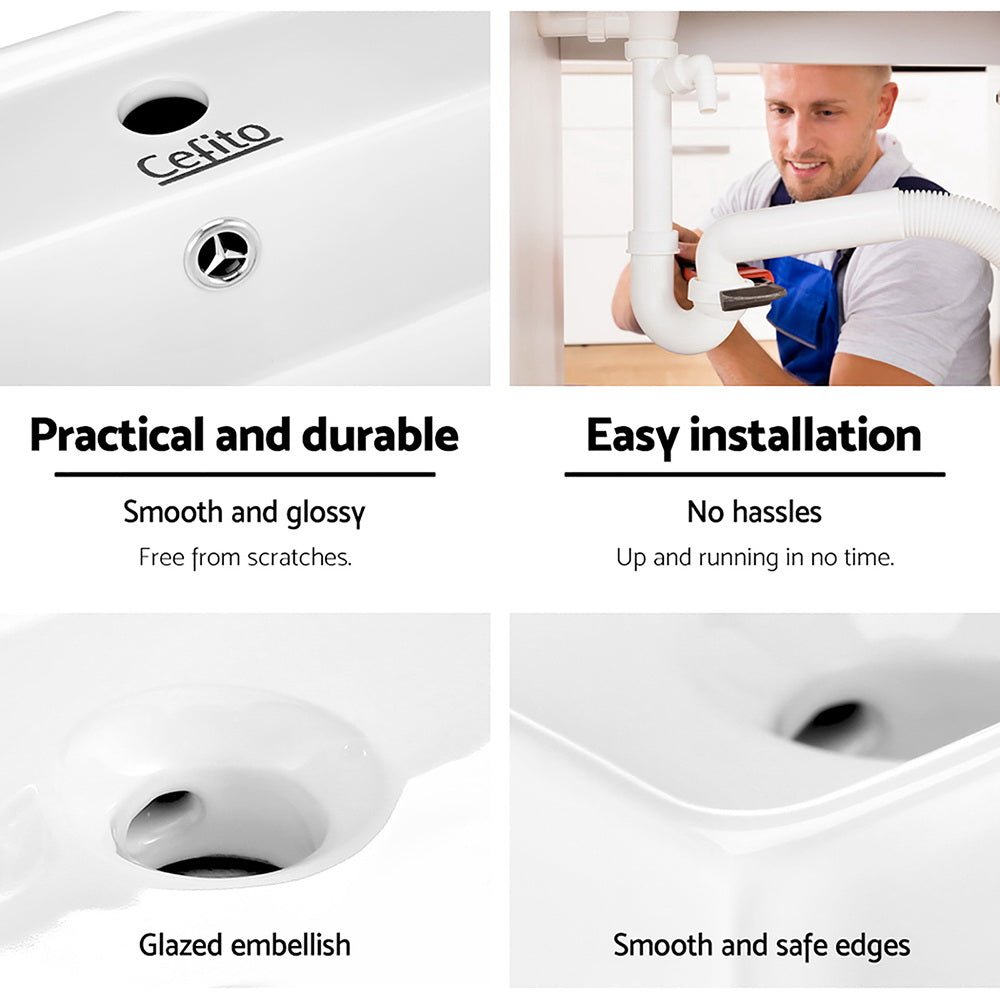 Cefito Bathroom Basin Ceramic Vanity Sink Hand Wash Bowl 41x41cm - Home & Garden > DIY - Rivercity House & Home Co. (ABN 18 642 972 209) - Affordable Modern Furniture Australia