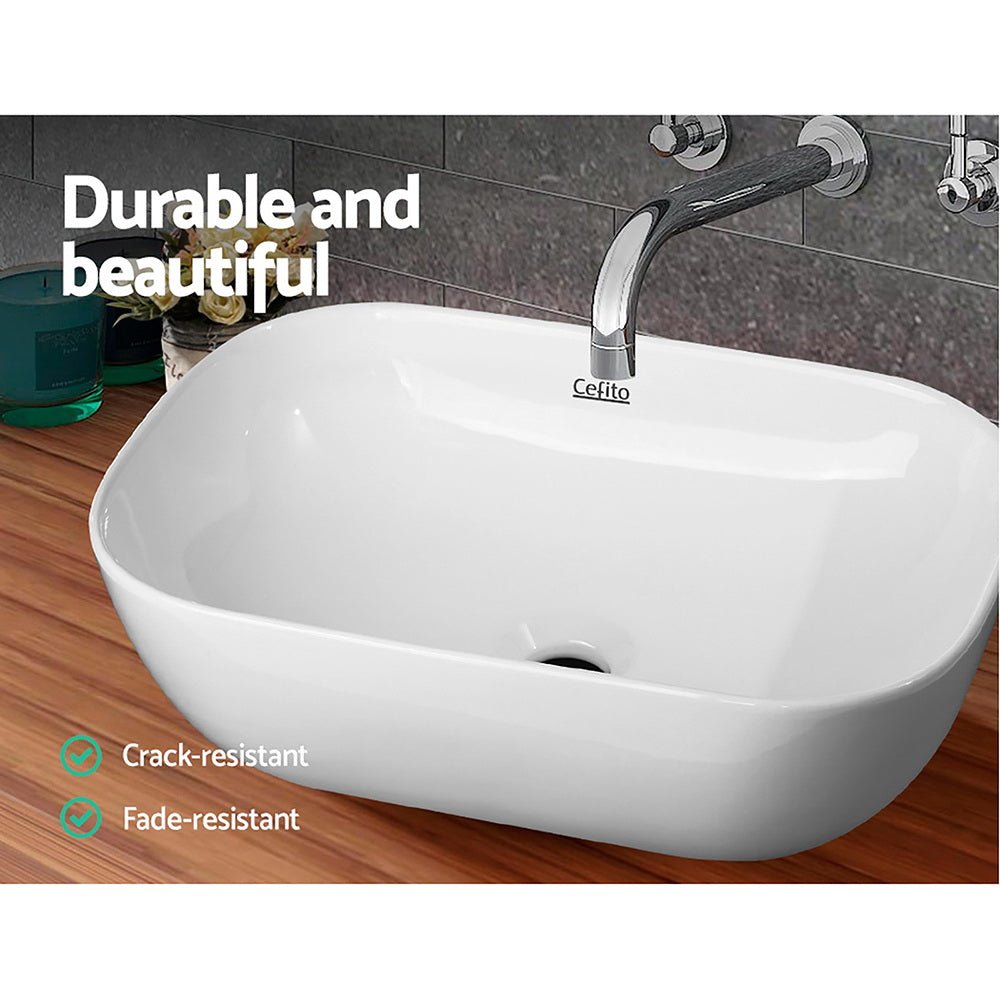 Cefito Bathroom Basin Ceramic Vanity Sink Hand Wash Bowl 46x33cm - Home & Garden > Bathroom Accessories - Rivercity House & Home Co. (ABN 18 642 972 209) - Affordable Modern Furniture Australia