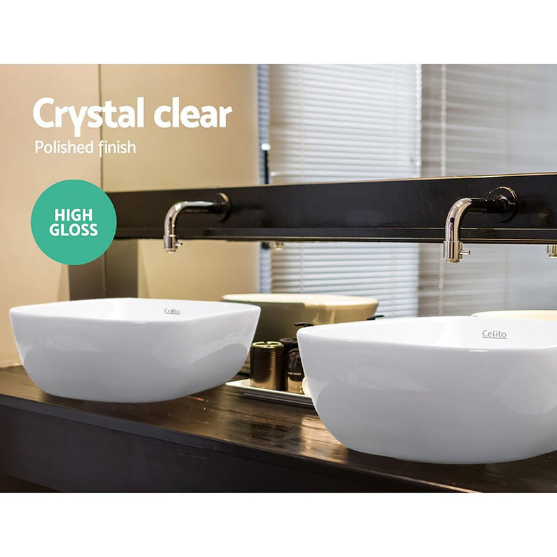 Cefito Bathroom Basin Ceramic Vanity Sink Hand Wash Bowl 46x33cm - Home & Garden > Bathroom Accessories - Rivercity House & Home Co. (ABN 18 642 972 209) - Affordable Modern Furniture Australia