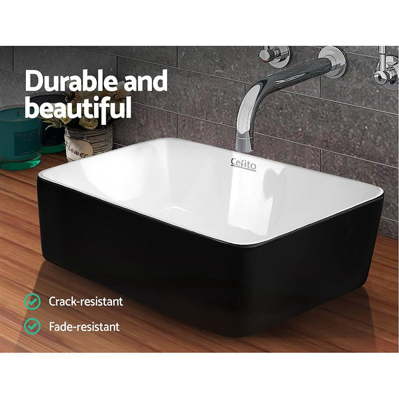 Cefito Bathroom Basin Ceramic Vanity Sink Hand Wash Bowl 48x37cm - Home & Garden > Bathroom Accessories - Rivercity House & Home Co. (ABN 18 642 972 209) - Affordable Modern Furniture Australia