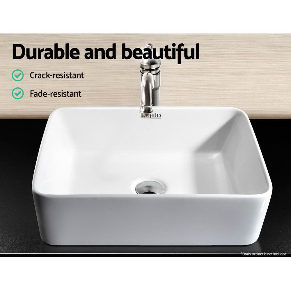 Cefito Bathroom Basin Ceramic Vanity Sink Hand Wash Bowl 48x37cm White - Home & Garden > DIY - Rivercity House & Home Co. (ABN 18 642 972 209) - Affordable Modern Furniture Australia